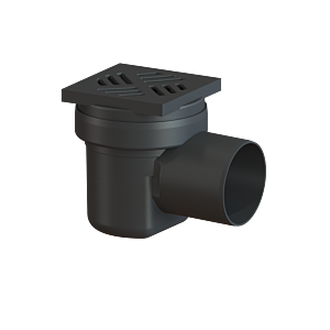 Kessel basement drain 36501 DN 100, slotted grating, plastic, black