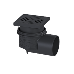 Kessel Bodenablauf Practicus 4511040 DN 100, Rost, Ablauf seitlich