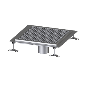 Kessel Ferrofix Bodenwannen 6050050 Edelstahl, 500x500x65mm, Auslauf senkrecht