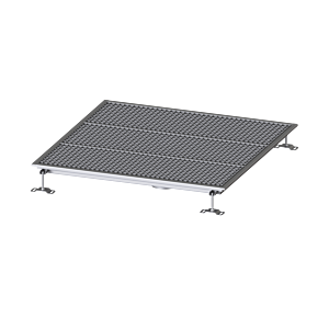 Kessel Ferrofix bacs de sol Inox , 1000x1000x65mm, sortie verticale