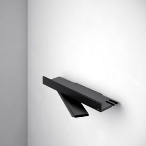 Keuco Reva shower shelf 12859370000 matt black, with integrated glass wiper