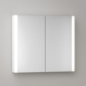 Armoire de toilette KEUCO Somaris avec éclairage 14502512101 80 x 71 x 12,7 cm, blanc mat, montage mural, 2 portes, miroir chauffant