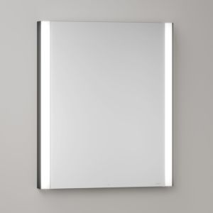 Armoire de toilette KEUCO Somaris avec éclairage intégré 14511371100 60 x 71 x 11,5 cm, fixation murale, charnière à droite, 1 porte, noir mat