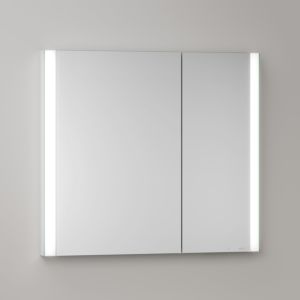 Armoire à miroir KEUCO Somaris avec éclairage 14512002200 80 x 71 x 11,5 cm, miroir, 2 portes, fixation murale, asymétrique