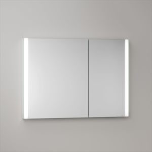 Armoire à miroir KEUCO Somaris avec éclairage 14513002200 100 x 71 x 11,5 cm, miroir, 2 portes, fixation murale, asymétrique