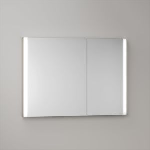 Armoire de toilette KEUCO Somaris avec éclairage 14513852200 100 x 71 x 11,5 cm, décor chêne clair, 2 portes, fixation murale, asymétrique