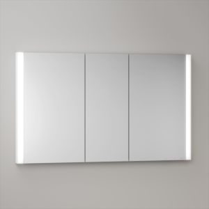 Armoire de toilette KEUCO Somaris avec éclairage intégré 14514513101 120 x 71 x 11,5 cm, fixation murale, 3 portes, miroir chauffant, blanc mat