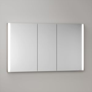 KEUCO Somaris mirror cabinet with lighting 14514853100 120x71x11.5cm, wall-mounted, 3 doors, light oak decor