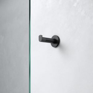 Keuco Plan Black Selection towel hook 14911370000 black, with black door stop
