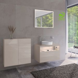 Keuco Stageline armoire centrale 32812180000 80 x 78, 801 x 36 cm, décor cachemire, verre clair cachemire, portes 801