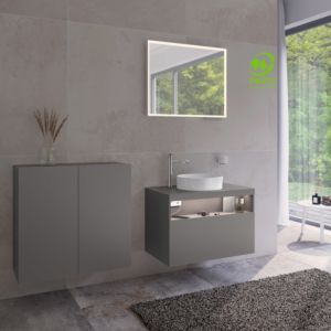 Keuco Stageline central 32812290000 80 x 78, 801 x 36 cm, Inox laque mate satinée, Inox verre satiné, 801 portes