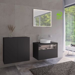 Keuco Stageline central 32812970000 80 x 78, 801 x 36 cm, décor vulcanite, verre vulcanite satiné, portes 801