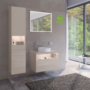 Keuco Stageline 32831180101 40 x 180 x 36 cm, décor cachemire, verre clair cachemire, portes 801 , avec électronique, gauche