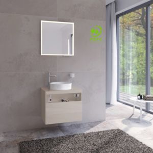 Keuco Stageline 32854180000 65 x 55 x 49 cm, décor cachemire, verre clair cachemire, sans électronique, avec trou pour robinet