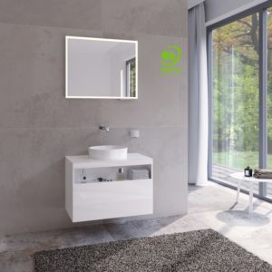 Keuco Stageline 32863300000 80 x 55 x 49 cm, décor blanc , verre blanc clair, sans électricité