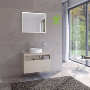 Keuco Stageline 32864180000 80 x 55 x 49 cm, décor cachemire, verre clair cachemire, sans électronique, avec trou pour robinet