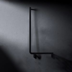 Keuco Axess Winkelgriff 35006370802 90Grad, linke Ausführung, 851x381mm, schwarz matt