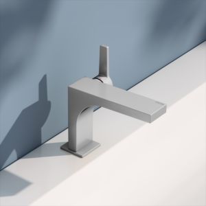 KEUCO Edition 11 single lever washbasin mixer 110, 51104210100 without waste set, stainless steel finish