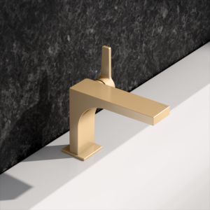 KEUCO Edition 11 single lever washbasin mixer 110, 51104250100 without waste set, brushed brass