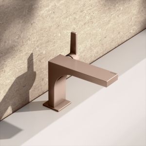 KEUCO Edition 11 single lever basin mixer 110, 51104290100 without waste set, brushed rose gold