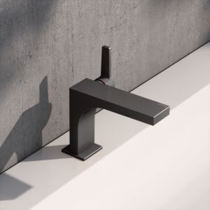 KEUCO Edition 11 single lever washbasin mixer 110, 51104350100 without waste set, brushed titanium black