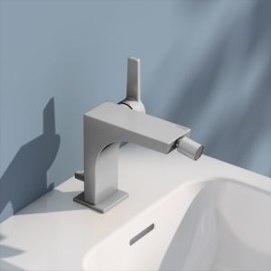 KEUCO Edition 11 Einhebel-Bidetmischer 51109210000 mit Zugstangen-Ablaufgarnitur, Edelstahl-Finish