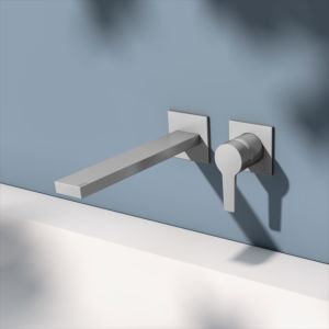 KEUCO Edition 11 Einhebel-Waschtischmischer 51116210202 Unterputz, 2-Loch, Ausladung 24,3 cm, Edelstahl-Finish