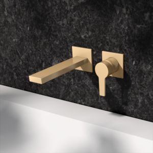 KEUCO Edition 11 Einhebel-Waschtischmischer 51116250200 Unterputz, 2-Loch, Ausladung 19,7 cm, Messing gebürstet