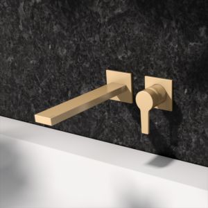 KEUCO Edition 11 Einhebel-Waschtischmischer 51116250202 Unterputz, 2-Loch, Ausladung 24,3 cm, Messing gebürstet