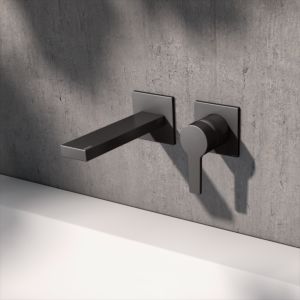 KEUCO Edition 11 Einhebel-Waschtischmischer 51116350201 Unterputz, 2-Loch, Ausladung 16,5 cm, Titanschwarz gebürstet