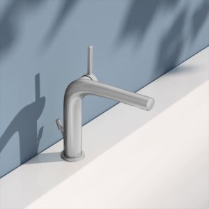 KEUCO Edition 400 single lever washbasin mixer 150, 51502210000 with pop-up waste set, stainless steel finish