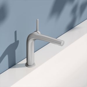 KEUCO Edition 400 single lever washbasin mixer 150, 51502210100 without drain fitting, stainless steel finish