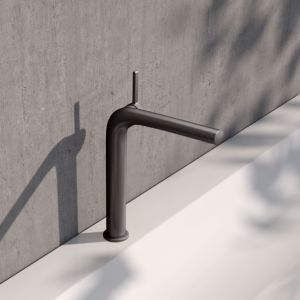 KEUCO Edition 400 single lever washbasin mixer 240, 51502350102 without waste set, brushed black chrome