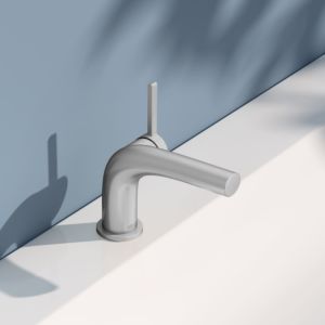 KEUCO Edition 400 Einhebel-Waschtischmischer 80, 51504210100 ohne Ablaufgarnitur, Edelstahl-Finish