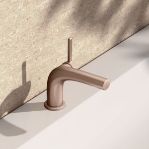 KEUCO Edition 400 single lever washbasin mixer 80, 51504290100 without drain fitting, brushed rose gold