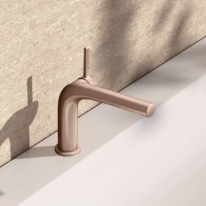 KEUCO Edition 400 single lever washbasin mixer 120, 51504290102 without waste set, brushed rose gold