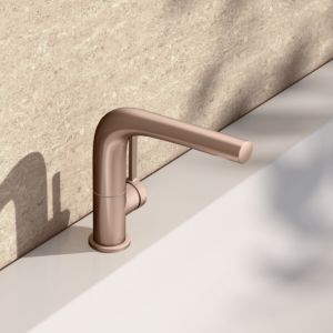 KEUCO Edition 400 single lever washbasin mixer 150, 51505290100 swivelling, without drain fitting, brushed rose gold