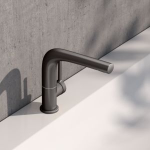 KEUCO Edition 400 single lever washbasin mixer 150, 51505350100 swivelling, without drain fitting, brushed titanium black