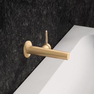 KEUCO Edition 400 single lever washbasin mixer 51516250101 concealed, projection 16.5 cm, brushed brass