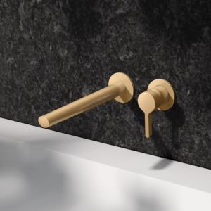 KEUCO Edition 400 Einhebel-Waschtischmischer 51516250202 Unterputz, Ausladung 19,7 cm, Messing gebürstet