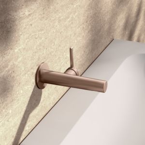 KEUCO Edition 400 Einhebel-Waschtischmischer 51516290101 Unterputz, Ausladung 16,5 cm, Rotgold gebürstet