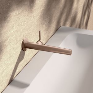 KEUCO Edition 400 single lever washbasin mixer 51516292101 concealed, projection 24.3 cm, brushed rose gold