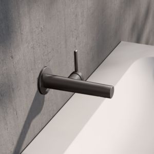 KEUCO Edition 400 single lever washbasin mixer 51516350101 concealed, projection 16.5 cm, brushed titanium black