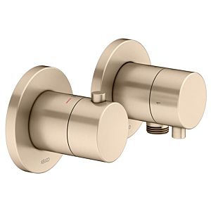Keuco Edition 400 shower thermostat 51553031121 brushed bronze, for 2 consumers, including wall connection elbow