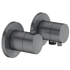 Keuco Edition 400 Brausethermostat 51553131121 schwarzchrom gebürstet, für 2 Verbraucher, inklusive Wandanschlußbogen