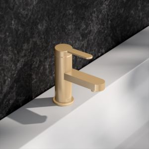 KEUCO IXMO Mitigeur monocommande de lavabo plat 59504253100 saillie 89mm, sans garniture de vidange , laiton brossé