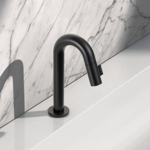 Robinet d&#39;eau froide KEUCO IXMO 110 59508372101 noir mat, hauteur du bec 105 mm, sans tirette