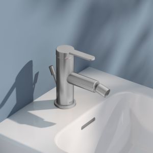 KEUCO IXMO Mitigeur de bidet plat 59509213000 projection 110mm, avec garniture de vidage , finition inox
