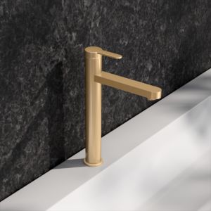 KEUCO IXMO Mitigeur monocommande de lavabo plat 59510253100 saillie 159mm, sans garniture de vidange , laiton brossé