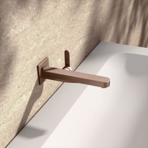 KEUCO IXMO Flat single-lever washbasin mixer 59516291302 concealed, projection 22.5 cm, square, brushed rose gold